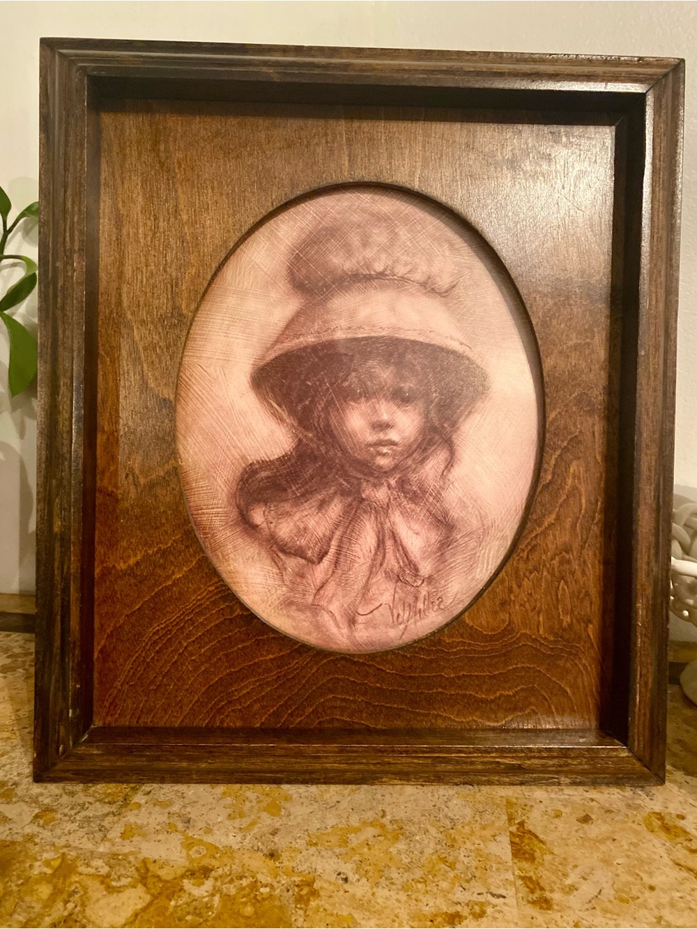vintage 1970 home interior print titled Jenny. commonly called Prairie girl.